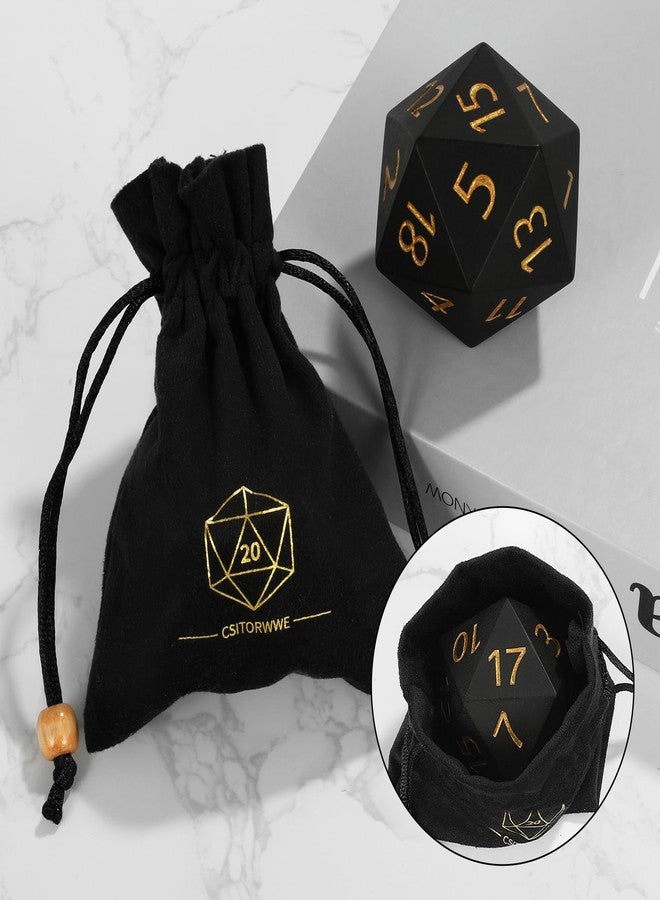CSITORWWE 55mm Giant D20 Dice,20 Sided Resin Dice with Velvet Pouch, Titan Polyhedral Dice for TTRPG Tabletop Gaming,Dungeon Masters,RPG Adventures(Black) - Image 5
