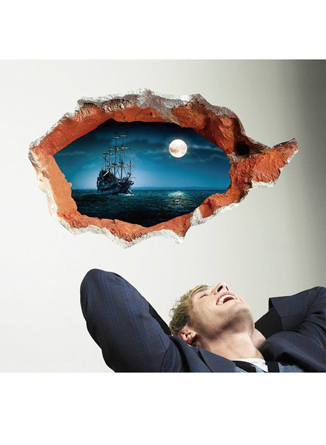 OUTAD 3D Broken Home Wall Art Sticker Multicolour - Image 1