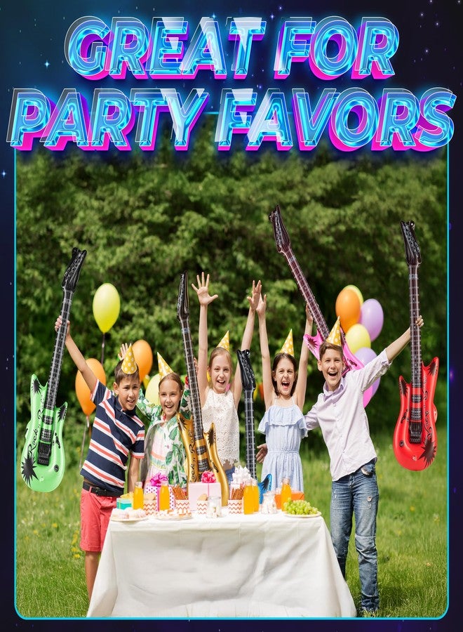 Bedwina Inflatable Guitars - (pack Of 6) 36-inch Colorful Blow Up Guitar With Strap, Party Favors, DJ-props, Photo-booth, Birthdays, Rock Star, Rock And Roll Party Decorations, 80s 90s Party Supplies - Image 4