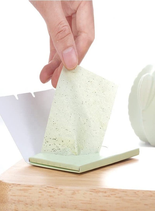 Mluffy Oil Control Makeup Film Absorbing Cleaning Wipes Organic Facial Oil Absorbing Paper Sheets for Men's and Girl's (Green) (100 Piece) - Image 3