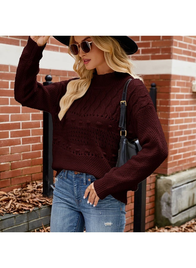 NIBEMINENT Women's Casual Lazy Sweater Autumn Winter Fashion Long Sleeve Pullover Knitted Sweater - Image 1