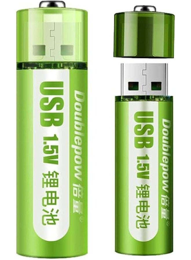 AA Batteries USB Rechargeable Battery 1800mWh Lithium-ion ECO-Friendly & Recyclable Double A 1.5V High Capacity Quick Charging Battery for Mouse/Toy/Remote Control/Shaver/Flashlight (12) - Image 1