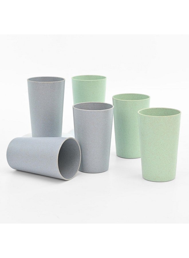 Eha Earth-Friendly Unbreakable Drinking Glass Set of 6 for Water and Juice | 250 ml Each | Tumblers Made with Rice Husk & Bamboo Fibers | Microwave Safe | for Hot & Cold | Cele-Azure - Image 1