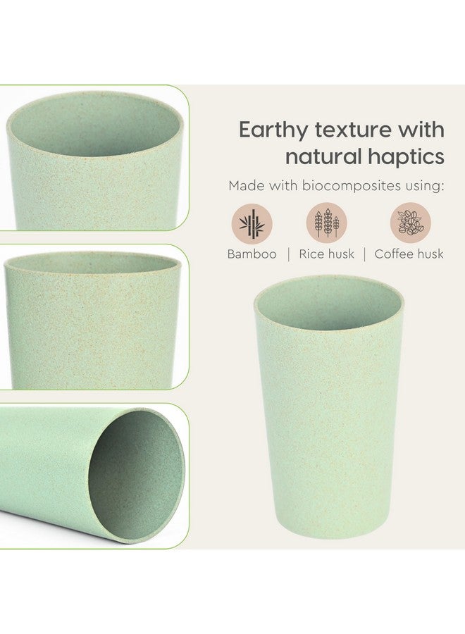 Eha Earth-Friendly Unbreakable Drinking Glass Set of 6 for Water and Juice | 250 ml Each | Tumblers Made with Rice Husk & Bamboo Fibers | Microwave Safe | for Hot & Cold | Cele-Azure - Image 5