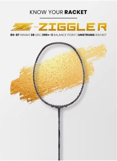 Apacs Z-Ziggler Unstrung Badminton Racket – Ultra-Durable Japanese Graphite, Extra Slim Shaft (6.4mm), Lightweight (85-87g), 38 LBS High Tension, Power Head Design, G2 Grip  - Image 2