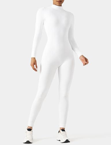 Speerise Women Bodysuit Rompers Long Sleeve Jumpsuits Leotards One Piece Tummy Control Yoga Workout Outfits – Sculpting Zip-Up Romper for Pilates, Praise Dance, Stage Performance, or Fitness Class Wear - Image 2