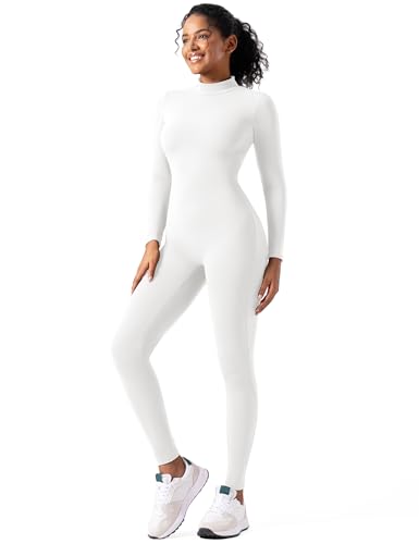 Speerise Women Bodysuit Rompers Long Sleeve Jumpsuits Leotards One Piece Tummy Control Yoga Workout Outfits – Sculpting Zip-Up Romper for Pilates, Praise Dance, Stage Performance, or Fitness Class Wear - Image 1