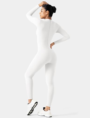 Speerise Women Bodysuit Rompers Long Sleeve Jumpsuits Leotards One Piece Tummy Control Yoga Workout Outfits – Sculpting Zip-Up Romper for Pilates, Praise Dance, Stage Performance, or Fitness Class Wear - Image 4