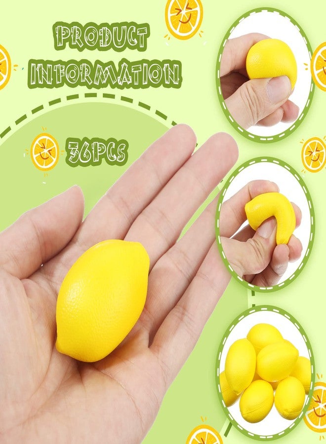Jerify 36 Pcs Lemon Toys Lemon Relieve Stress Ball Party Favors Pu Foam Quick Rising Fruit Stress Relieve Toys for School Home Small Party Bag Fillers - Image 2