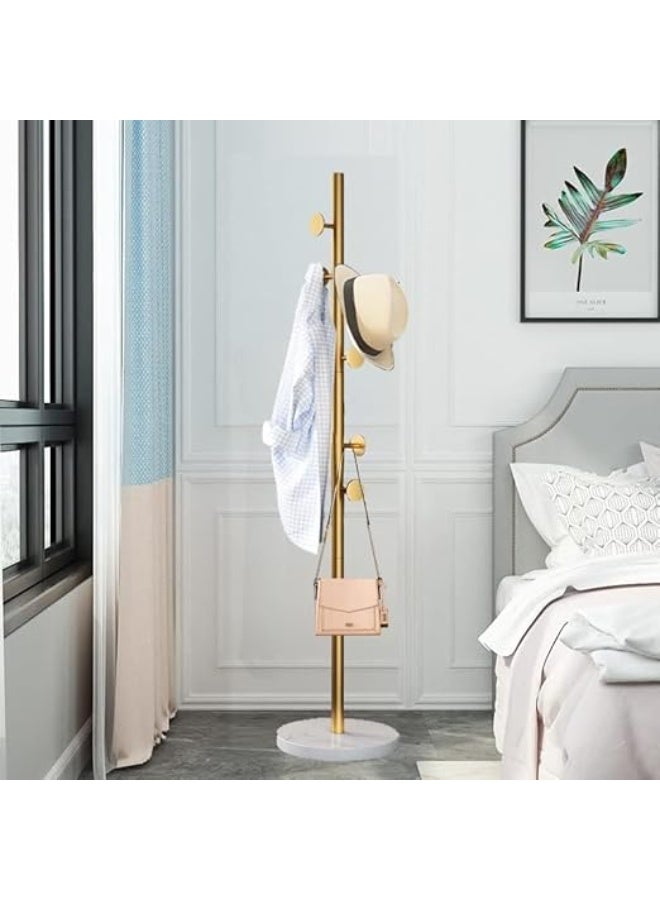 DUNISO Metal Coat Rack， Coat Rack with Hooks，Coat Racks Stand with Marble Base，Stable and Durable，Simple and Beautiful，for Bedroom,Living Room, Entrance, Bedside - Image 2