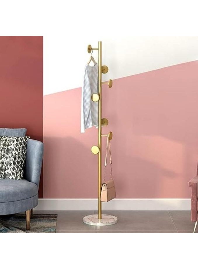 DUNISO Metal Coat Rack， Coat Rack with Hooks，Coat Racks Stand with Marble Base，Stable and Durable，Simple and Beautiful，for Bedroom,Living Room, Entrance, Bedside - Image 1