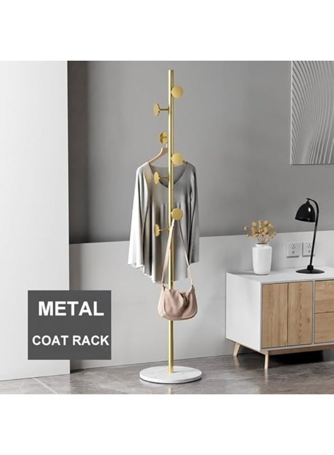 DUNISO Metal Coat Rack， Coat Rack with Hooks，Coat Racks Stand with Marble Base，Stable and Durable，Simple and Beautiful，for Bedroom,Living Room, Entrance, Bedside - Image 3