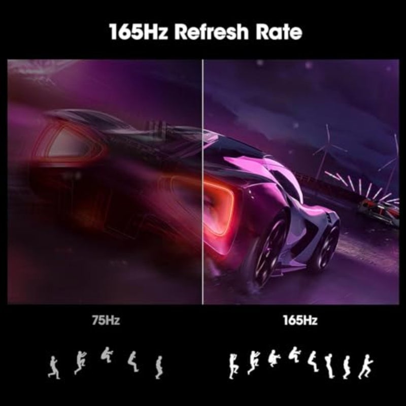 Monitor, 27 Gaming Monitor, 165Hz, IPS, FHD 1920 x 1080 1ms Computer Monitor with Adaptive Sync, 75x75 mm VESA Mountable, Tilt Adjustable, 2 x HDMI 2.0 DisplayPort 1.4, GN06, Black - Image 4