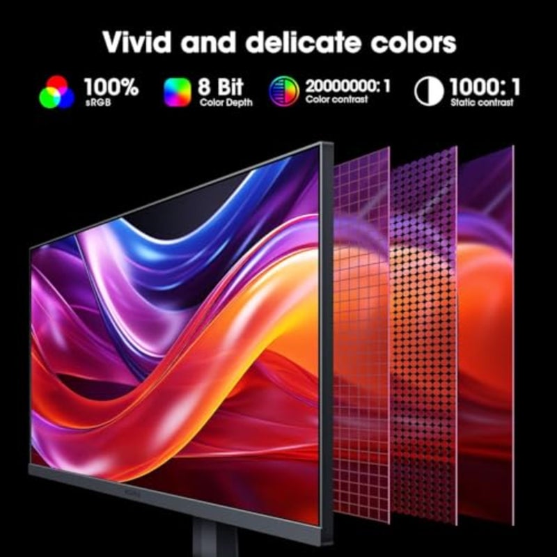 Monitor, 27 Gaming Monitor, 165Hz, IPS, FHD 1920 x 1080 1ms Computer Monitor with Adaptive Sync, 75x75 mm VESA Mountable, Tilt Adjustable, 2 x HDMI 2.0 DisplayPort 1.4, GN06, Black - Image 5