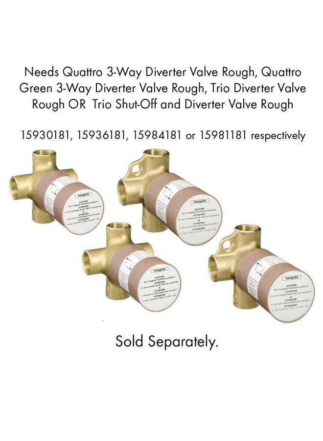AXOR Citterio Modern 1-Handle 4-inch Wide Diverter Valve Trim Only in Brushed Nickel, 39931821 - Image 2