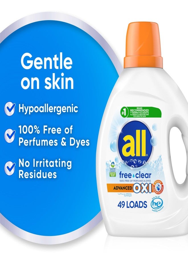 all Liquid Laundry Detergent, Free Clear, OXI, 73 Ounce, 49 Loads - Image 2