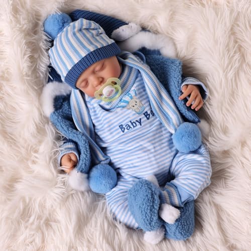 BABESIDE Lifelike Reborn Baby Dolls Boy 20 Inch Realistic Real Life Baby Poseable Newborn Doll Boy Soft Vinyl and Cloth Body Baby Dolls with Clothes and Toy Gift for Kids Age 3 - Image 1