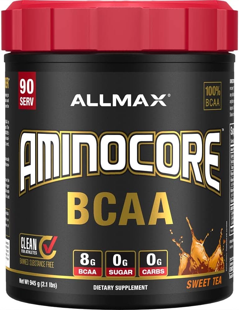 ALLMAX Nutrition AMINOCORE BCAA Powder 818 Grams of Amino Acids Intra and Post Workout Recovery Drink Gluten Free Sweet Tea 945 g - Image 1