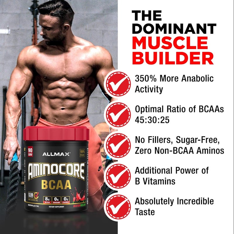 ALLMAX Nutrition AMINOCORE BCAA Powder 818 Grams of Amino Acids Intra and Post Workout Recovery Drink Gluten Free Sweet Tea 945 g - Image 3