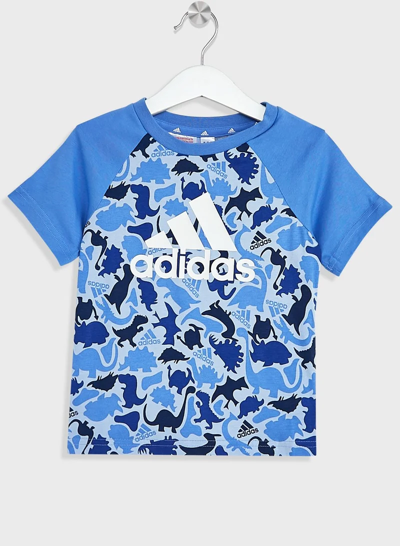 adidas طقم مطبع (تيشيرت + شورت)