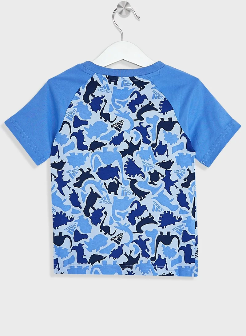 adidas طقم مطبع (تيشيرت + شورت)