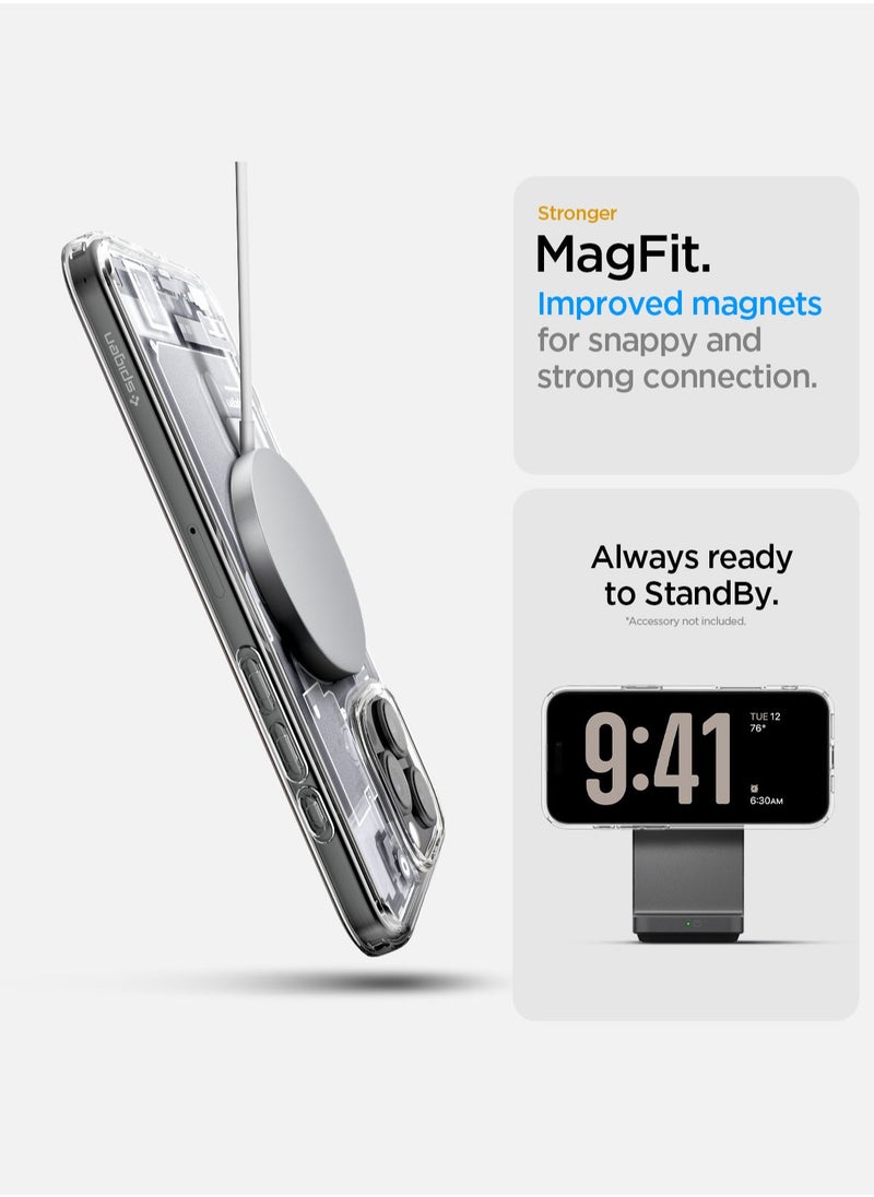 Spigen - Ultra Hybrid MagFit for iPhone 16 Pro Max Case Cover with MagSafe (2024) - Zero One White - Image 1