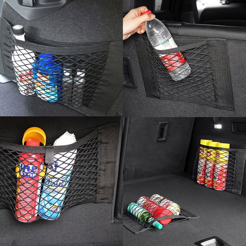 4 Pack Luggage Net Bags for Car 15.75 by 9.84 Inch Extended Size Secure Load Fixing - Image 2