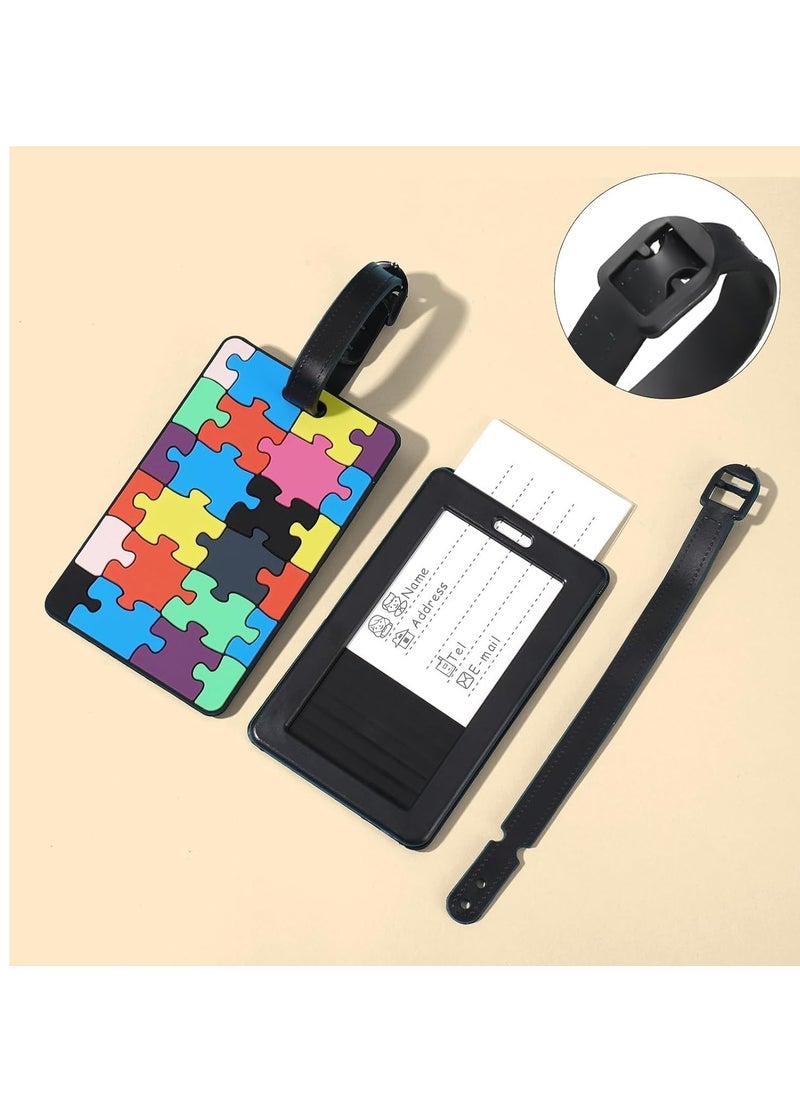 4-Pack Multi-Colored Luggage Suitcase Labels with Business Card Holder