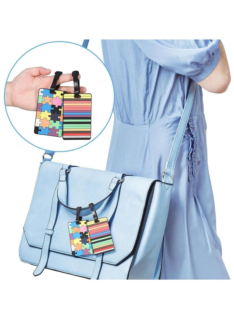 4-Pack Multi-Colored Luggage Suitcase Labels with Business Card Holder