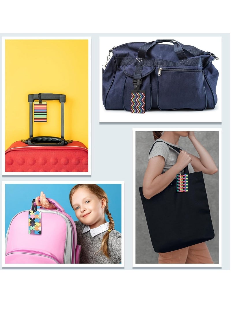 4-Pack Multi-Colored Luggage Suitcase Labels with Business Card Holder