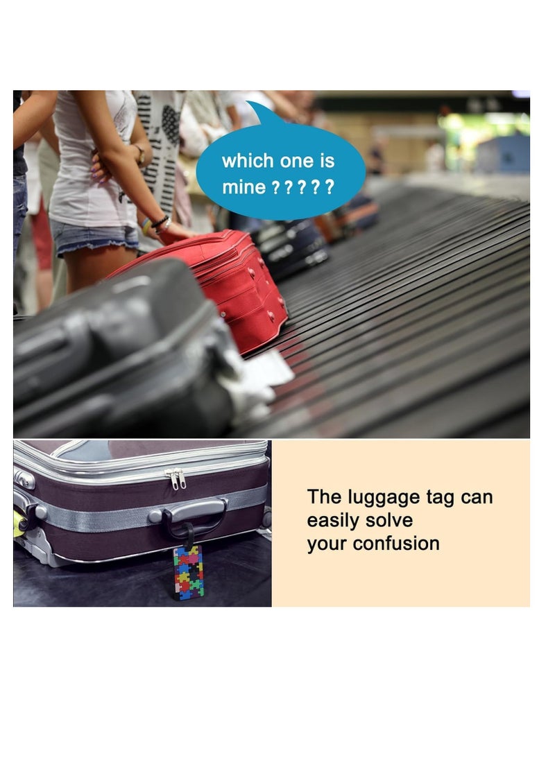 4-Pack Multi-Colored Luggage Suitcase Labels with Business Card Holder