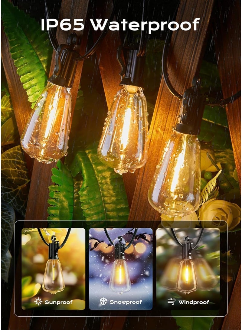 general Outdoor String Lights Patio Lights, 100FT ST38 Shatterproof Dimmable Waterproof Connectable LED Christmas Lights, Hanging Outside Light for Backyard, Porch, Deck, Balcony, Garden, Home Decor - Image 3