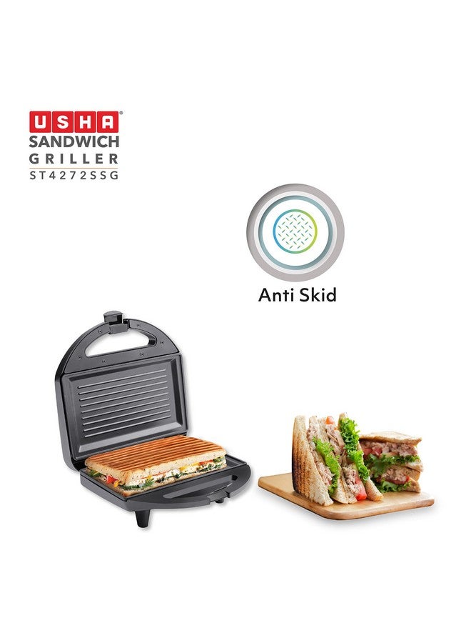 Usha 750 W ST4272 SSG Non-Stick Food Grade Material Sandwich Griller (Stainless Steel) with 2 years warranty - Image 5