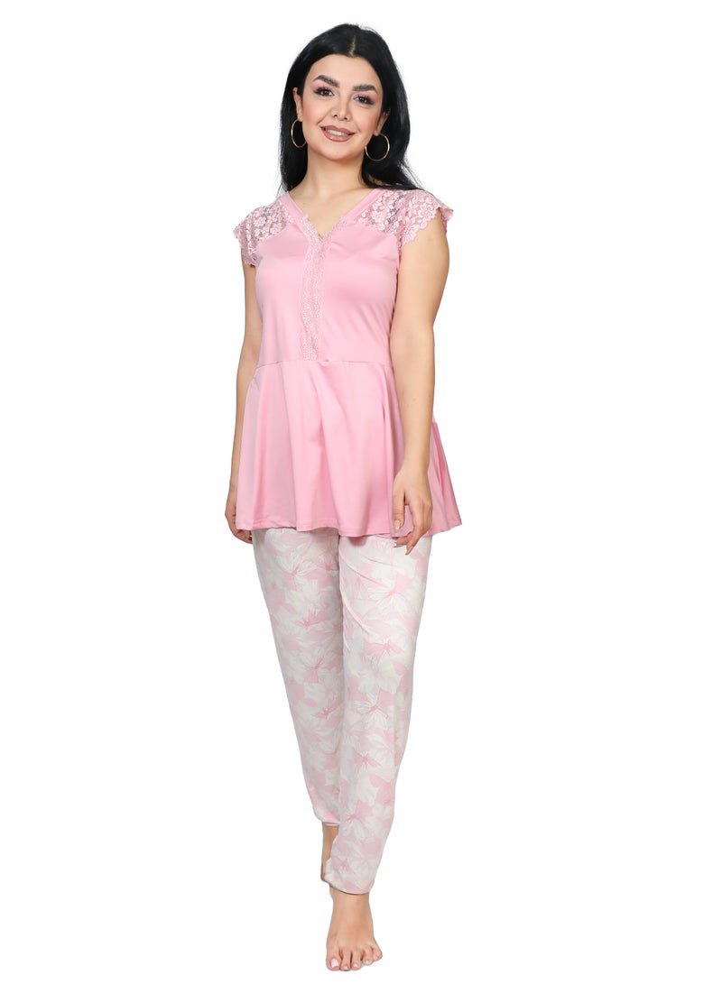 Dadoush Women's 2-Piece Summer Pajama Set - Comfortable and Elegant Sleeveless Summer  - Image 1