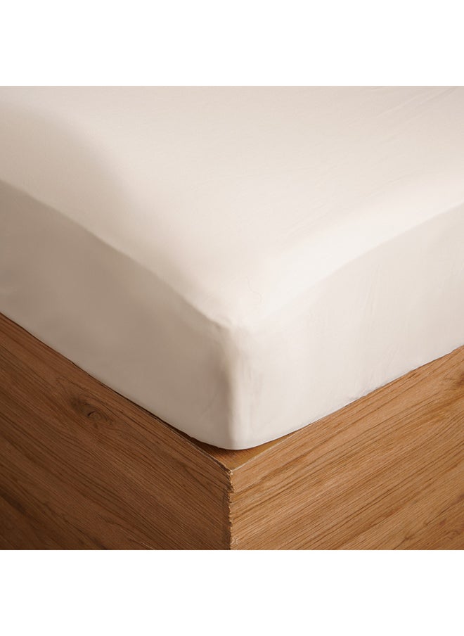 امبرا شرشف بمطاط قطن مصري 500 خيط من أمبرا  160*200سم كريمي  - Image 1