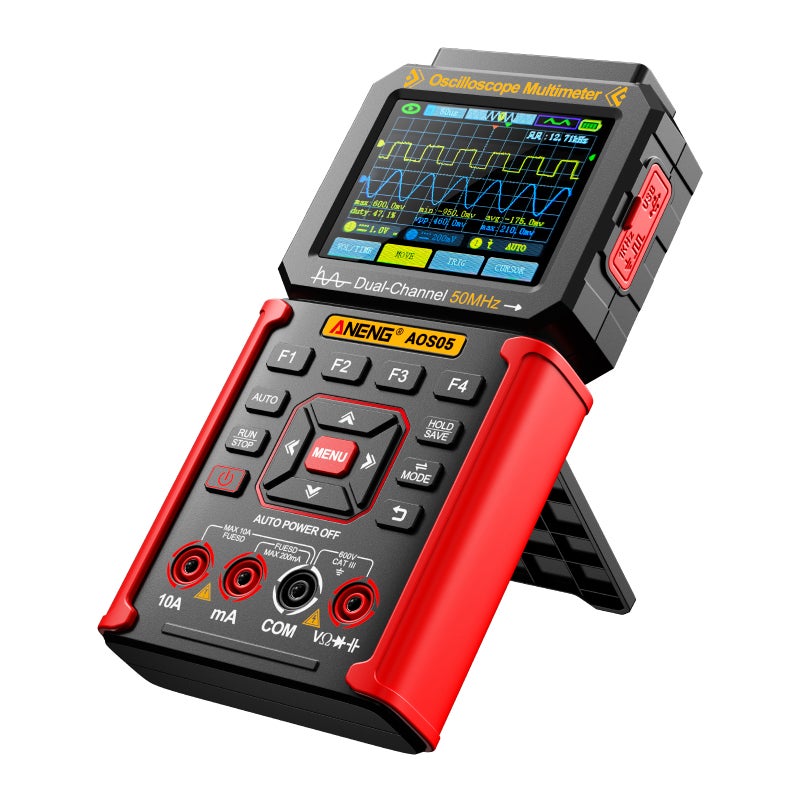 Handheld Digital Oscilloscope: 50 MHz Dual Channel, 3-In-1 Versatile System - 25000-Count High Precision Multimeter, Built-In Signal Generator for Electronics Repair, Circuit Testing, Engineering Stud - Image 1