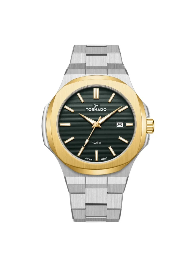 TORNADO Men's Stainless Steel Analog Watch T21001-TBSHG - 43 mm