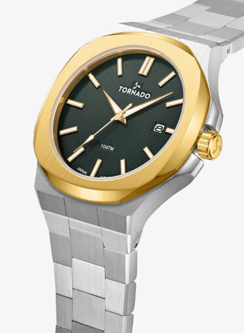 TORNADO Men's Stainless Steel Analog Watch T21001-TBSHG - 43 mm