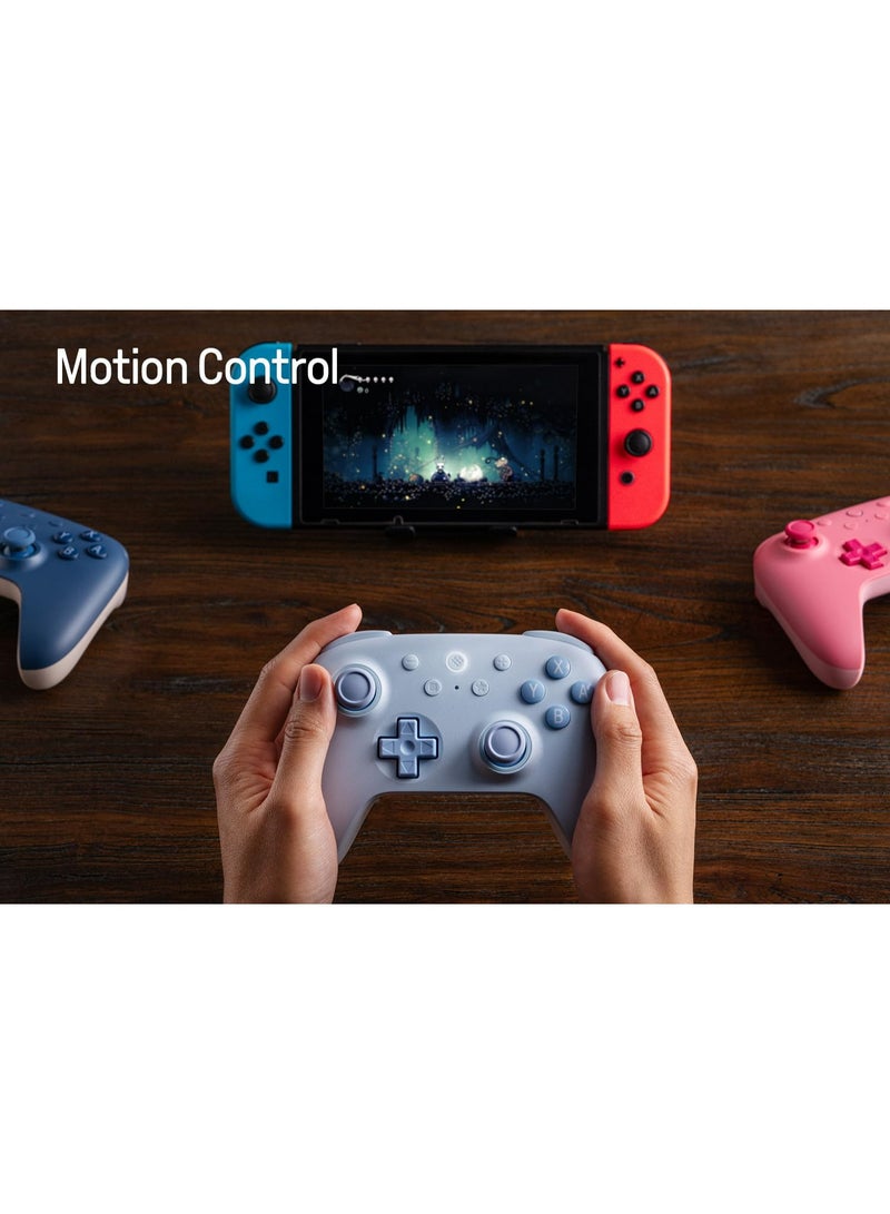 8بت دو وحدة تحكم بلوتوث 8Bitdo Ultimate 2C Hall Effect Joysticks مع أزرار L4/R4 قابلة لإعادة التعيين، تحكم في الحركة بستة محاور، اهتزاز Rumble ووظيفة Turbo لجهاز Switch/Switch 2 (أزرق) - Image 4