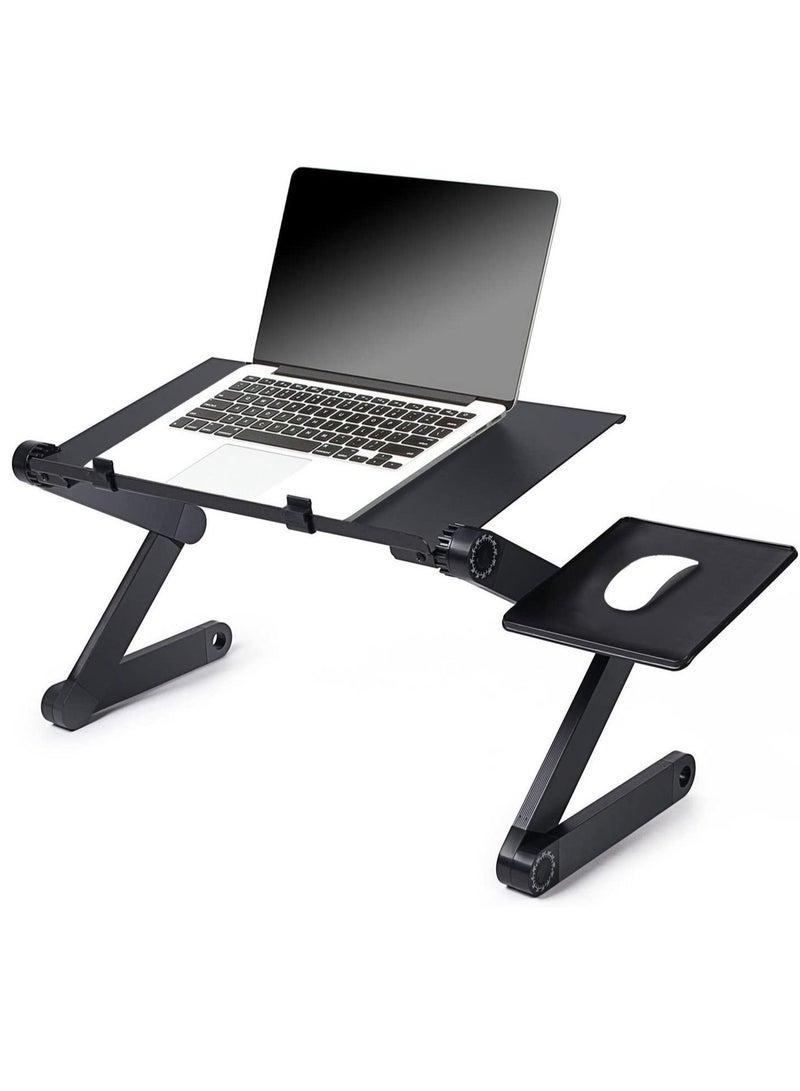 ELTRAZONE Laptop Desk, Laptop Stand for Bed and Sofa, Portable Adjustable Laptop Table Desk Stand with Mouse Pad, Ergonomic Design Lap TV Bed Tray Aluminum Cozy Desk Suitable for Reading Studying - Image 1