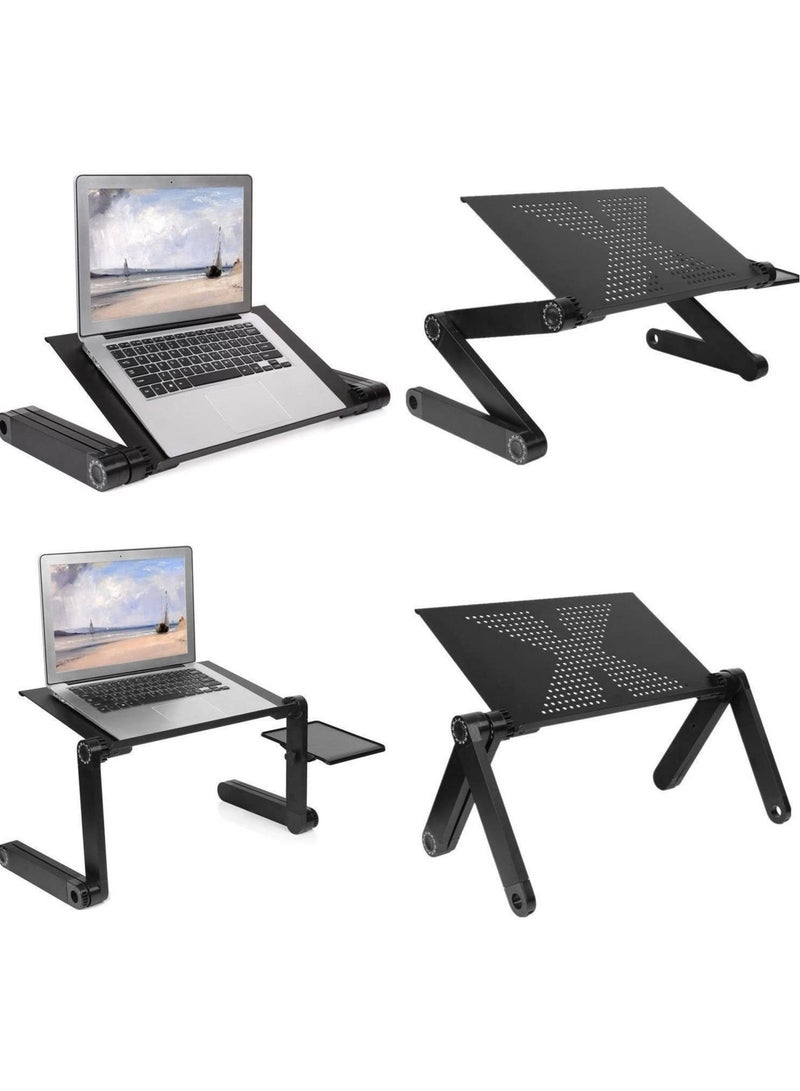 ELTRAZONE Laptop Desk, Laptop Stand for Bed and Sofa, Portable Adjustable Laptop Table Desk Stand with Mouse Pad, Ergonomic Design Lap TV Bed Tray Aluminum Cozy Desk Suitable for Reading Studying - Image 5