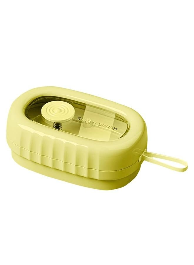 Multifunction Laundry Brush - with Intergrated Liquid Detergent Dispenser - Clothes Scrub Brush - Non-scratch Gentle Fabric Care Laundry Brush - Press Roller Soft Rubber Foam Household Cleaning Tool - Yellow  - Image 1