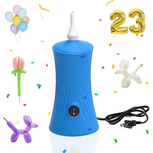 AXHJ Balloon Pump Electric Air Pumps for Long Balloons, Electric Air Balloon Pump, Balloon Inflator for Foil Twisty Animal Balloons in Birthday Party for Decorations, Sky Blue - Image 1