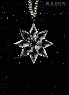 WAOKN Crystal Car mirror Pendant,Crystal Car Rear View Mirror Pendant,Hanging Decorations Ornament, Crystal Pendant Snowflake For The Car Front Mirror,Crystal Car mirror Pendant，Octagonal Transparent Color  - Image 3