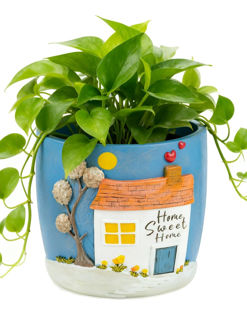 Afigurna New Home Gift Ideas: New Home Apartment Plant Gift for Plant Lover - 5.3in Hand-Painted 3D Art Planter - Gardening House Warming Present for Christmas - Image 1