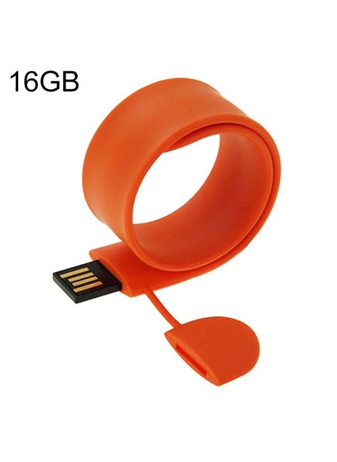 BURAQ Silicone Bracelet USB Flash Disk with 16GB Memory(Orange)  - Image 1