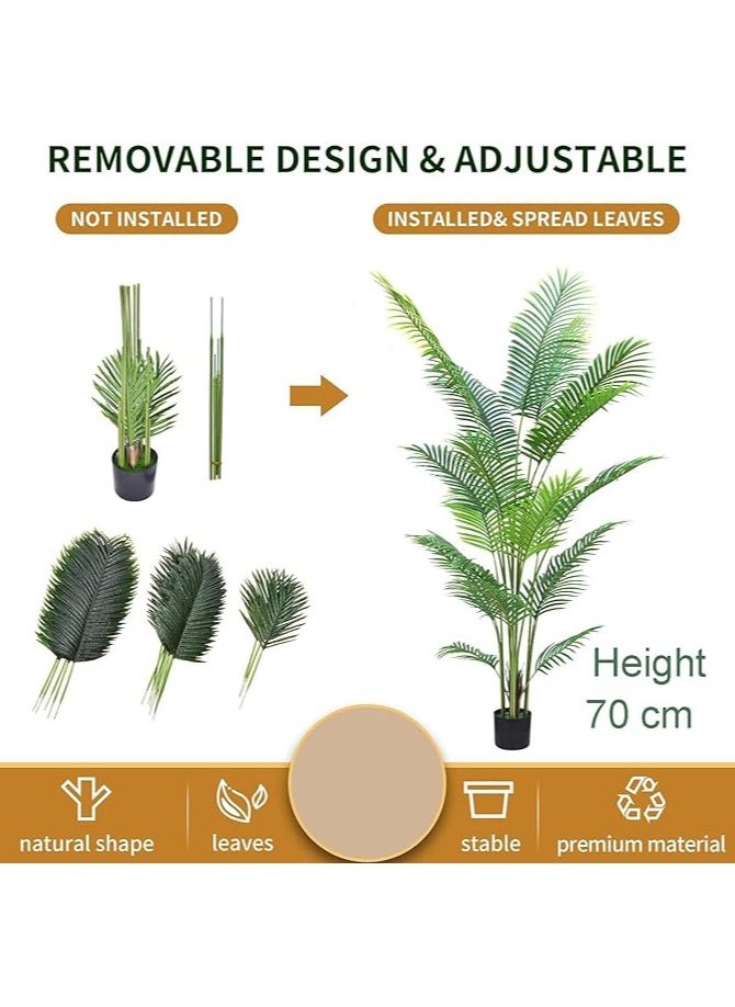 TYCOM Artificial Tree Fake Plants Fake Trees Faux Plants Indoor Realistic Plants for Office Home Room Store Decor Height 70 CM Areca Palm.  - Image 2
