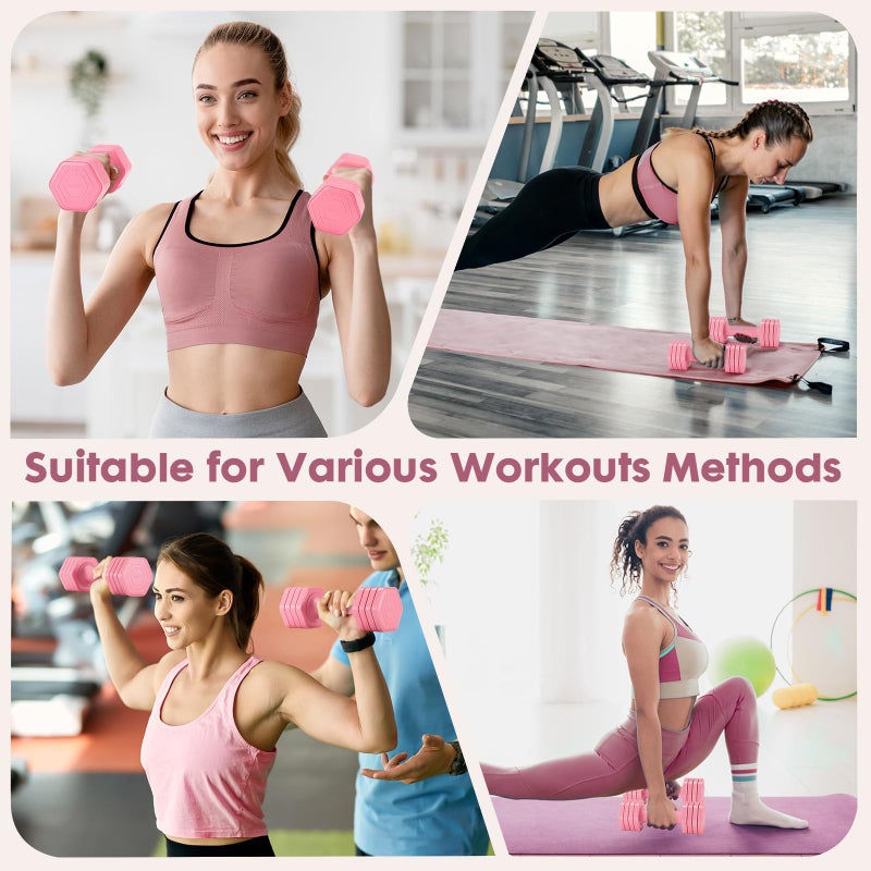 EQUIPRO Adjustable Dumbbell Set, 4 in 1 Weights for Women at Home, Hand Weights Dumbbells for Women, Each 2lb 3lb 4lb 5lb Fast Adjust Weight with Soft TPU Handle for Home Gym Exercise Training - Image 2