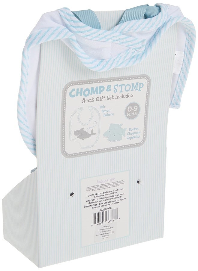 Baby Aspen Shark Bib and Booties Gift Set - Unique Baby Shower Gifts for Boys - 100% Cotton Newborn Bibs and Baby Booties 0-3 Months - Baby Boy Essentials, Cute Shark Week Gift Idea - Image 5