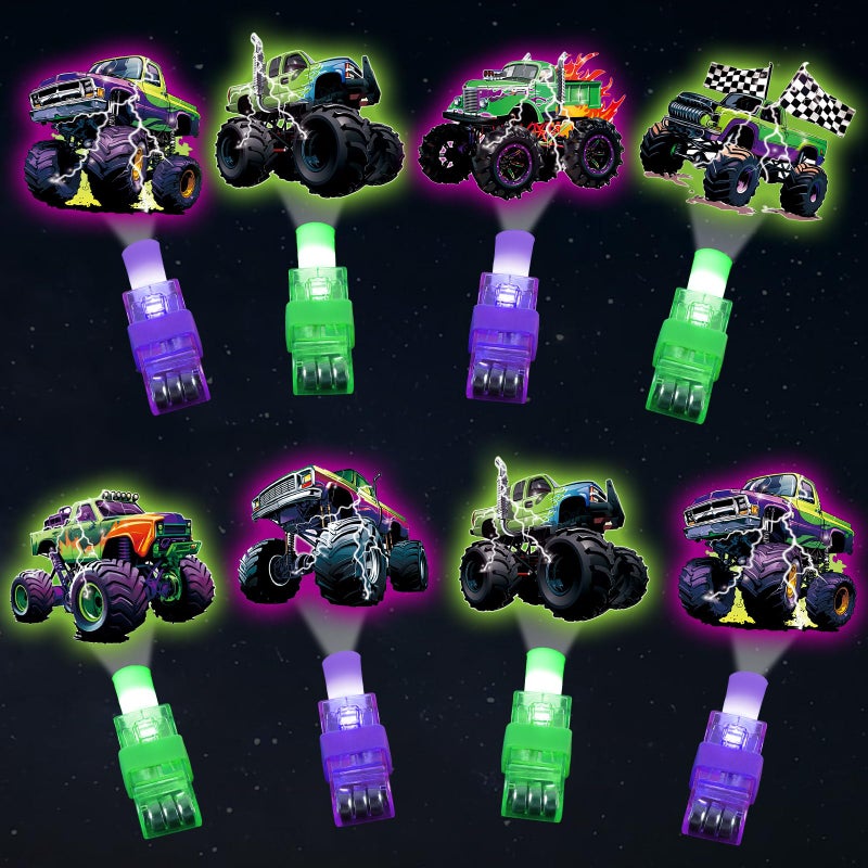 Oitnlaughter 36Pcs Monster Truck LED Finger Lights Truck Toys Party Favors Glow in the Dark Light Up Finger Lights Racing Themed Toys Bulk for Kids Birthday Party Goodie Bag Stuffer Birthday Gifts Classroom Prize - Image 3